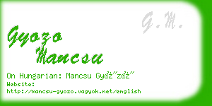 gyozo mancsu business card